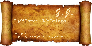 Gyömrei Jácinta névjegykártya