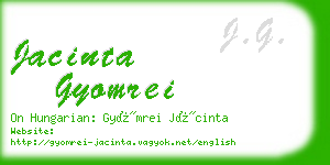 jacinta gyomrei business card